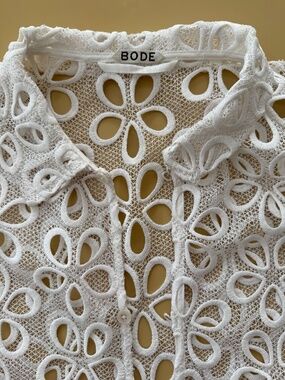BODE Primrose Cotton-Lace Shirt
